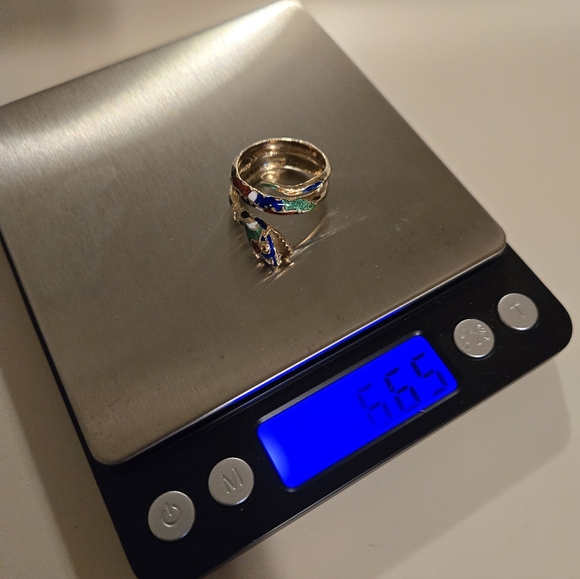 Vintage 14k Gold Enamel Serpent Wrap Coil Ring - Picture 15 of 15